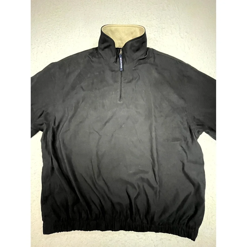 Tommy Hilfiger Golf Windbreaker Jacket Mens Large Black Water Resistant 1/4 Zip